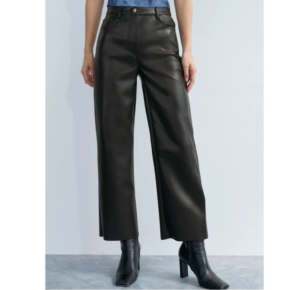 Wilfred Black Leather-Style Pants from Aritzia